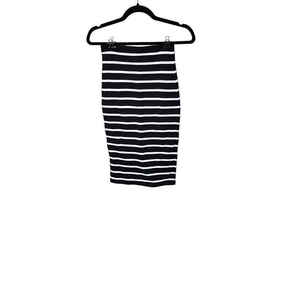 Bebe Black and White Striped XS Stretch Pencil Skirt - Picture 1 of 9